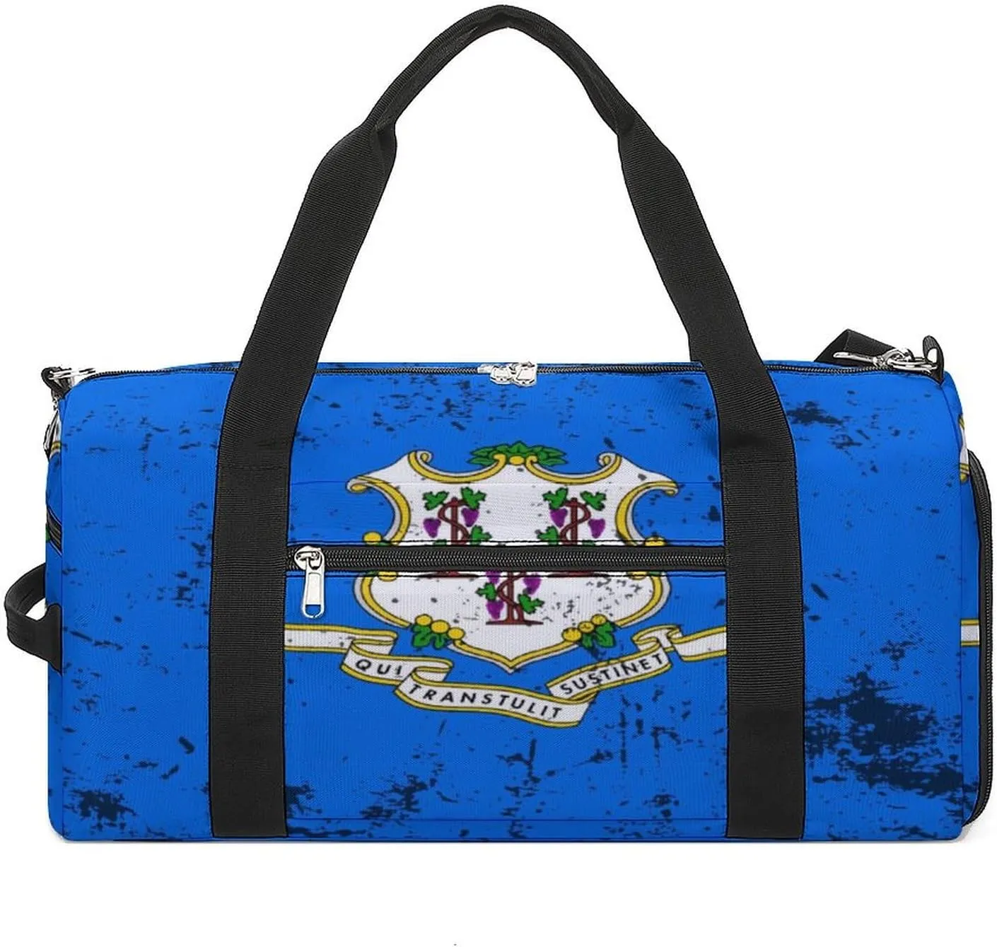 Retro Connecticut State Flag Gym Bag-Workout Organizer with Water Resistant Compartments for Gym Lovers