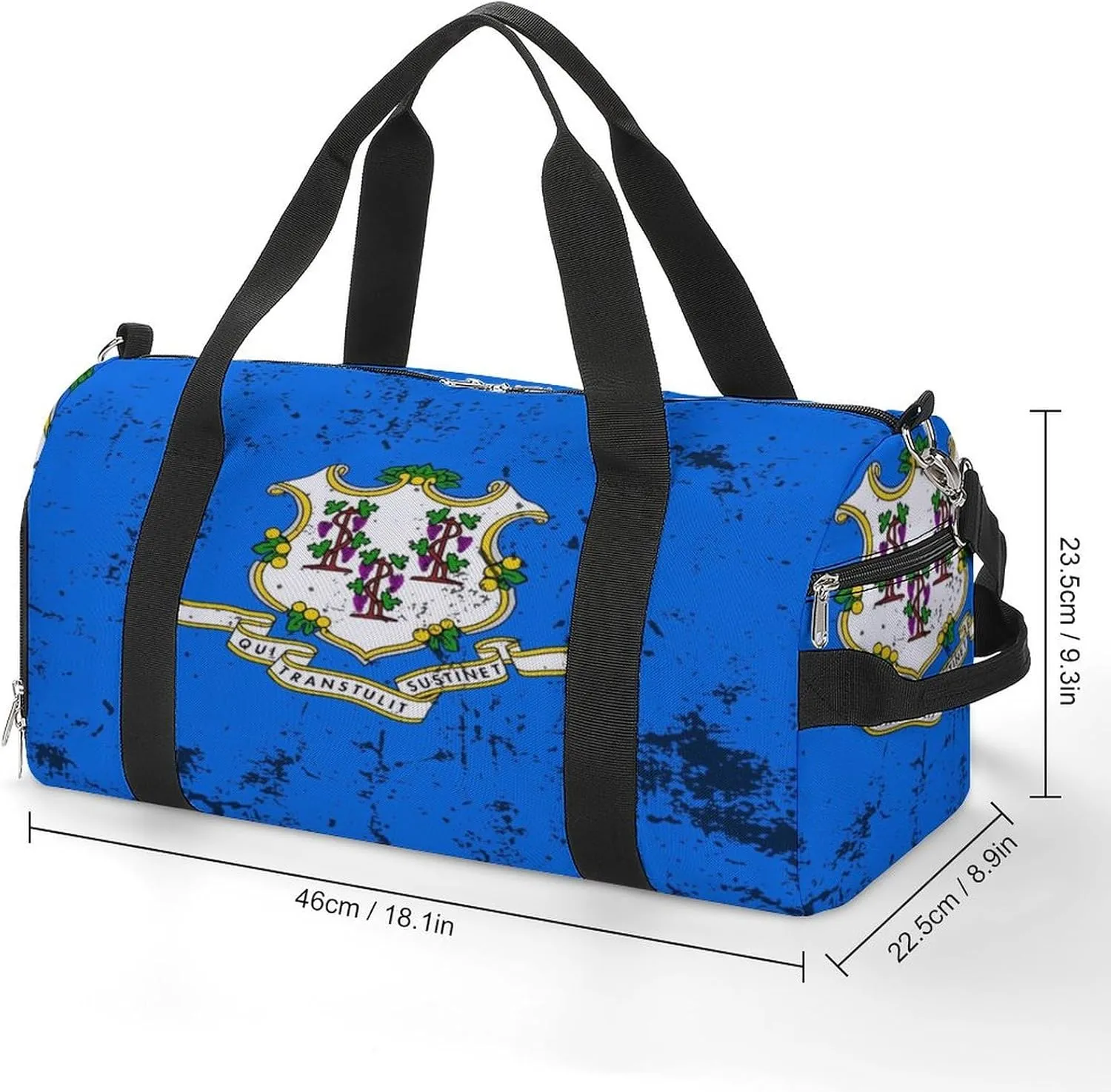 Retro Connecticut State Flag Gym Bag-Workout Organizer with Water Resistant Compartments for Gym Lovers