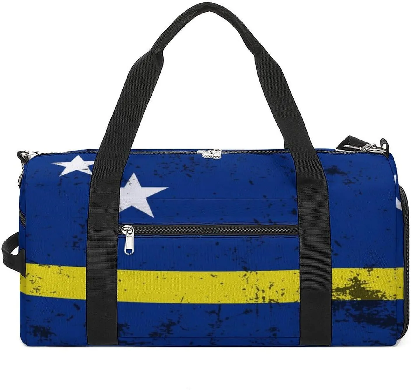 Retro Curacao Flag Gym Bag-Workout Organizer with Water Resistant Compartments for Gym Lovers, style-18-3