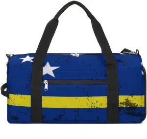 Retro Curacao Flag Gym Bag-Workout Organizer with Water Resistant Compartments for Gym Lovers, style-18-3