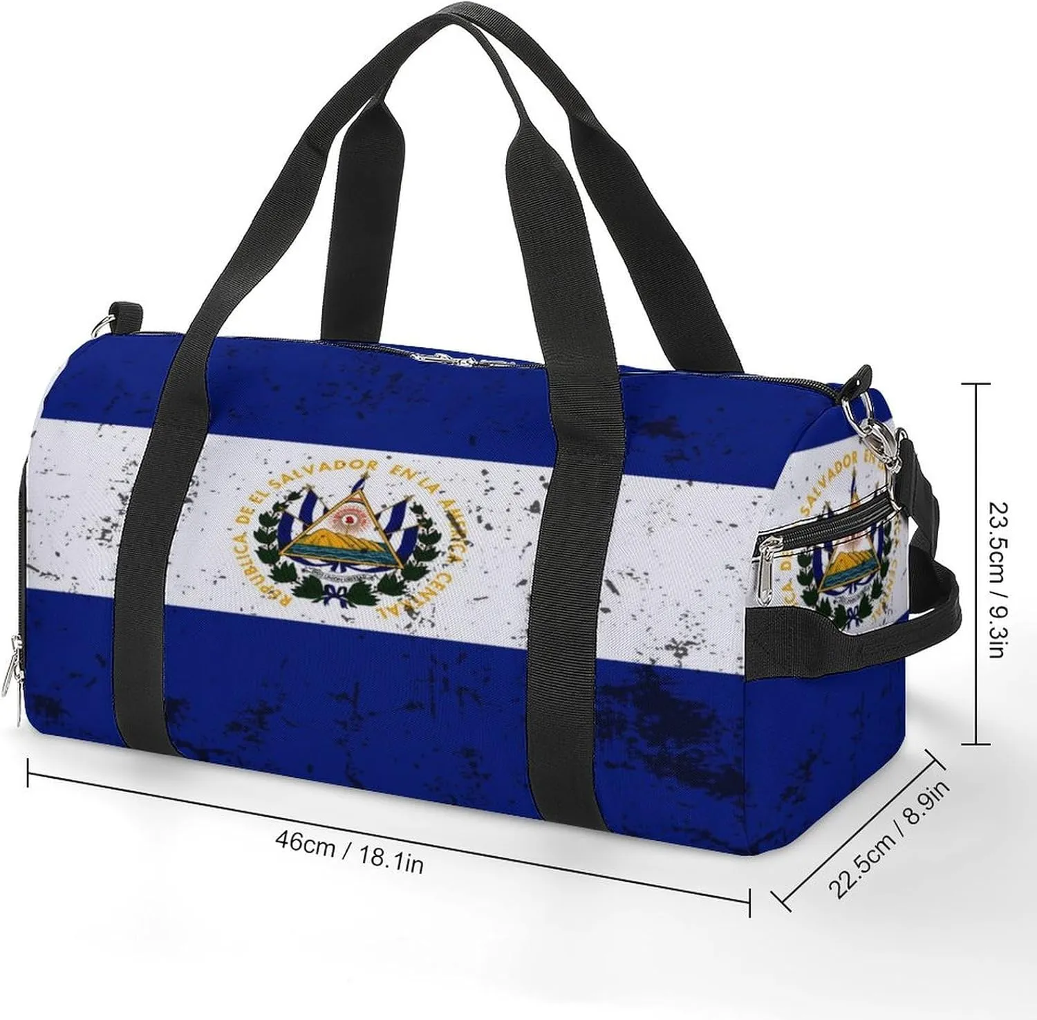 Retro El Salvador Flag Gym Bag-Workout Organizer with Water Resistant Compartments for Gym Lovers