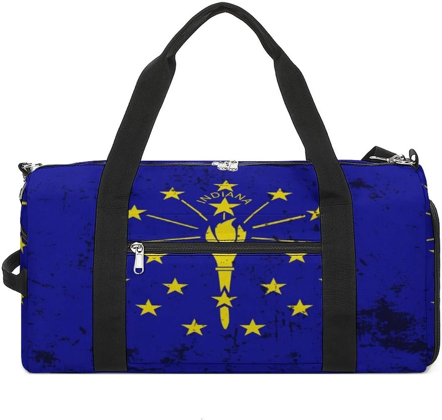 Retro Indiana State Flag Gym Bag-Workout Organizer with Water Resistant Compartments for Gym Lovers