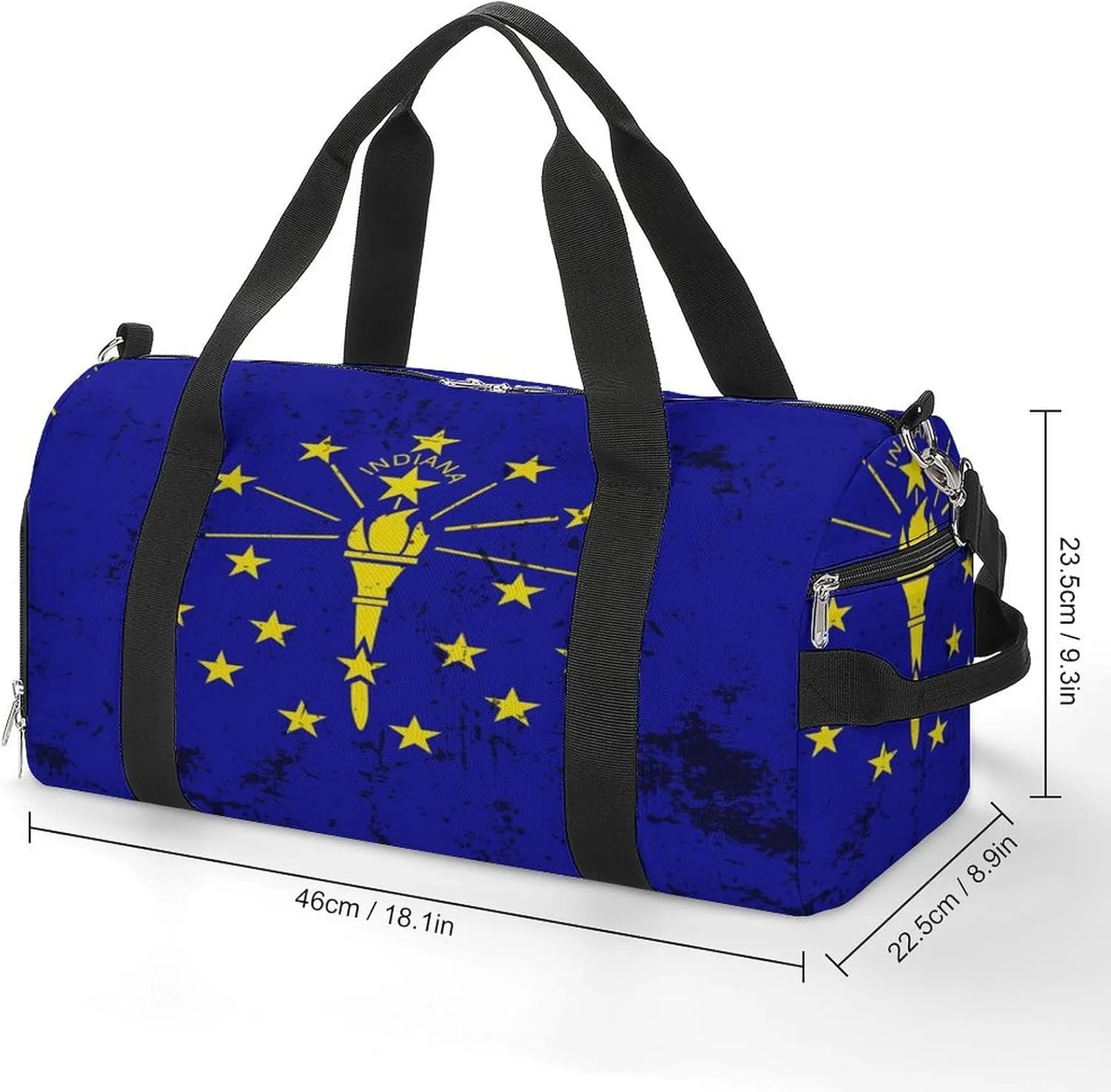 Retro Indiana State Flag Gym Bag-Workout Organizer with Water Resistant Compartments for Gym Lovers