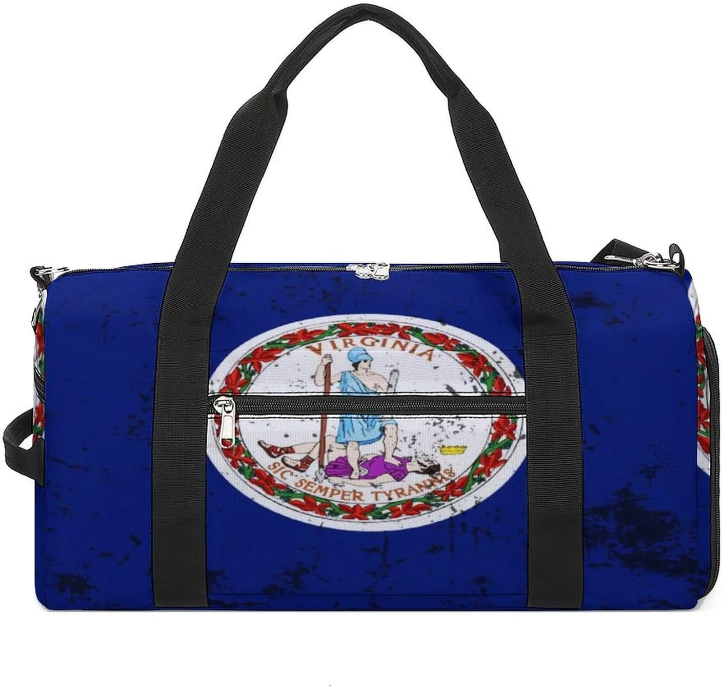 Retro Virginia State Flag Gym Bag-Workout Organizer with Water Resistant Compartments for Gym Lovers
