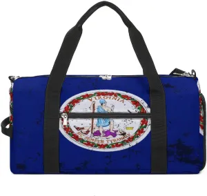 Retro Virginia State Flag Gym Bag-Workout Organizer with Water Resistant Compartments for Gym Lovers