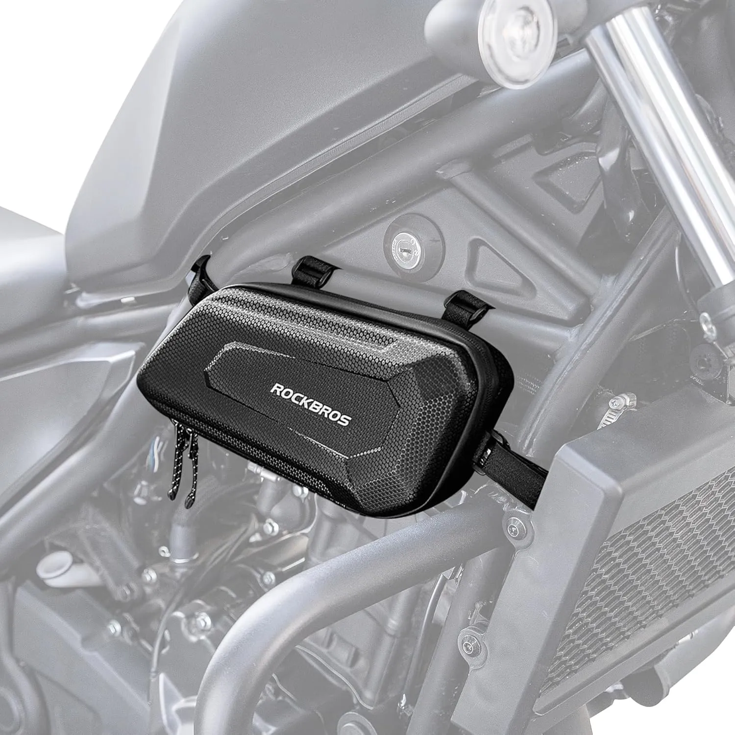 ROCKBROS Motorcycle Tool Bag Triangle Side Bag EVA Hard Shell Motorcycle Storage Bags Water-resistant Motorcycle Tail Bag 2Pcs, Black-right, 30120024001/USA