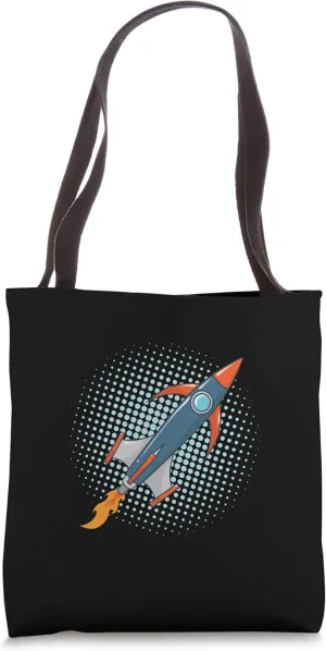 Rocket Comic Spacecraft Moon Space Tote Bag