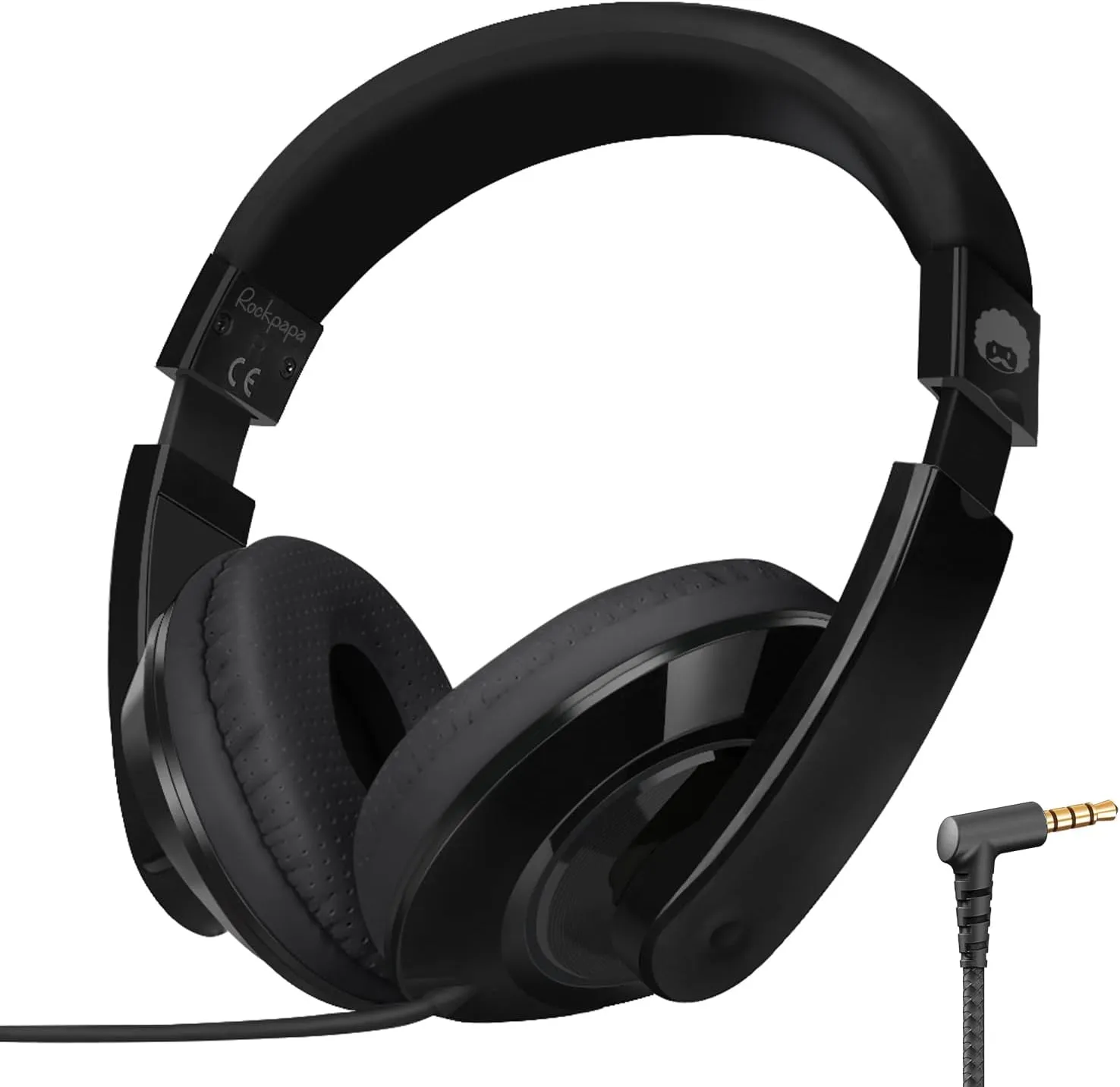 rockpapa Comfort Kids Headphones for School, Lightweight Childrens Boys Girls Teens Over-Ear Headphones Wired 3.5mm for CD DVD Player Tablet Phone Travel Black