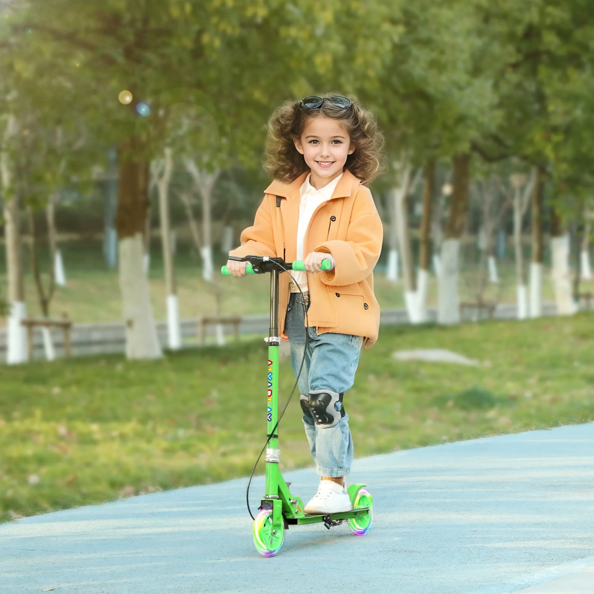 Rootz Children's Scooter - Kick Roller - Foldable Scooter - Adjustable Height - 73x36x73-89 cm