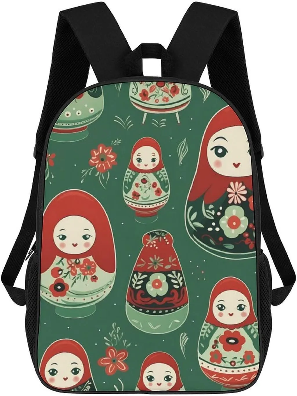 Russian Matryoshka Nesting Dolls. 17 Inch Backpack Adjustable Strap Laptop Bag Travel Daypack Shoulder Bag
