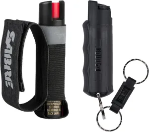 SABRE Runner Pepper Gel, Maximum Police Strength OC Spray, Reflective Hand Strap for Easy Carry & Quick Access, 0.67 fl oz, Secure & Easy to Use Safety, Optional Clip-On Alarm & LED Armband Combos