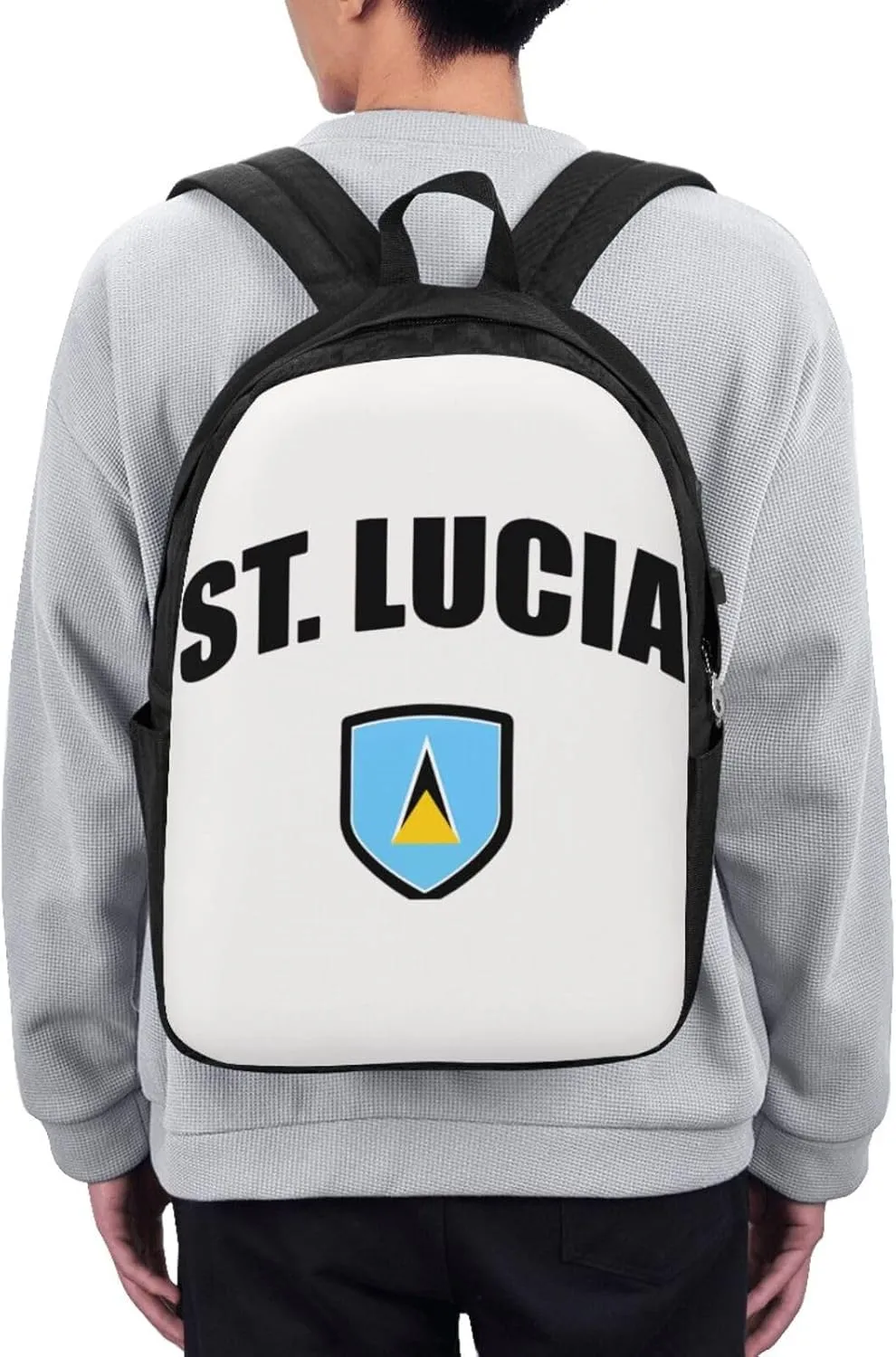Saint Lucian Lucia Sport Flag Laptop Backpacks Travel Backpack Casual Business Daypack Sport Rucksack Computer Bag Fits up to 17 Inch Notebook with USB Port
