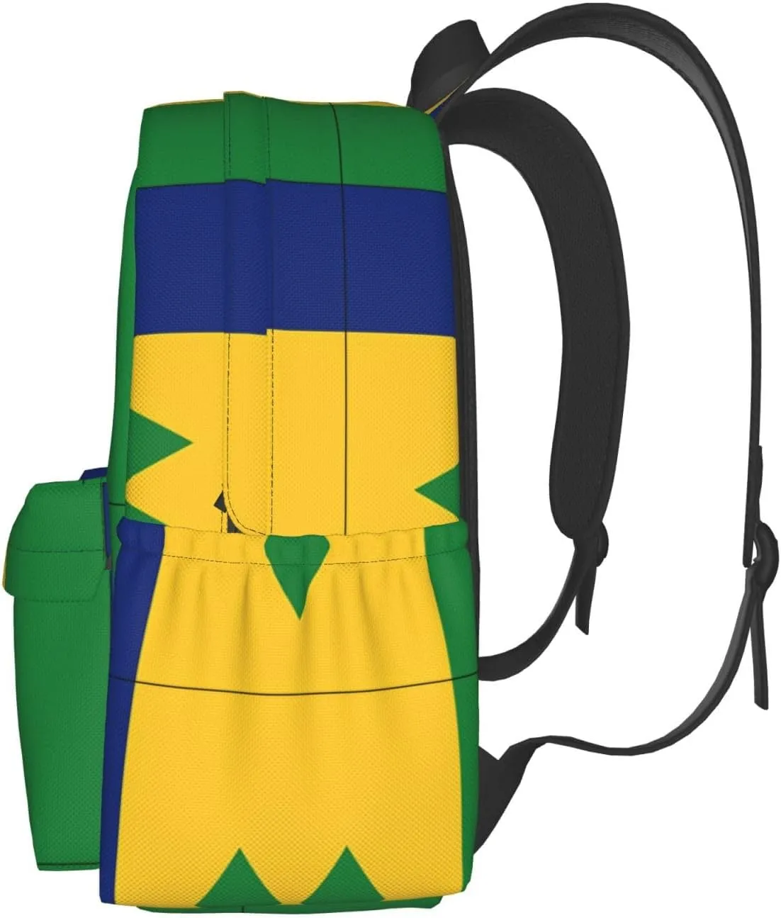 Saint Vincent Grenadines Flag Casual Backpack Large Capacity Travel Backpacks Laptop Daypack Commuter Rucksack Adjustable Strap Sports Bags for Hiking Biking