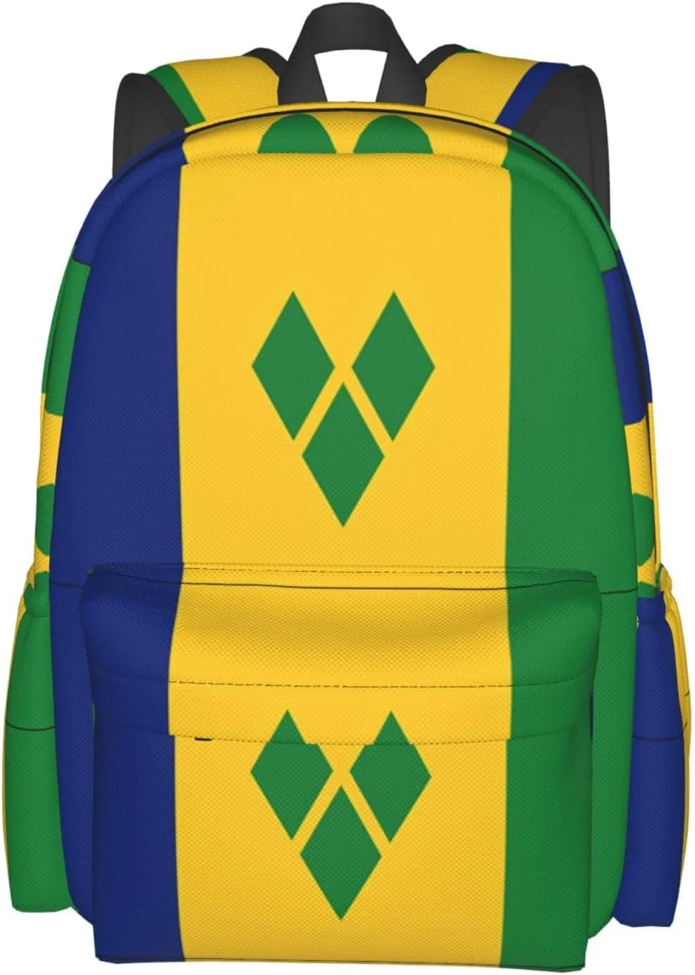 Saint Vincent Grenadines Flag Casual Backpack Large Capacity Travel Backpacks Laptop Daypack Commuter Rucksack Adjustable Strap Sports Bags for Hiking Biking