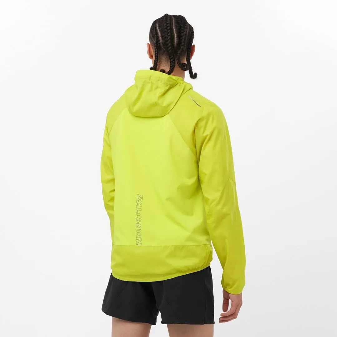 Salomon Men’s Bonatti Cross Wind, Reflective Windproof Hooded Zip-Up Jacket