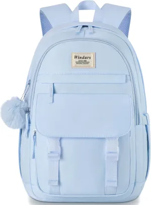 School Backpack for Teen Girls, Cute College Backpacks for Women Students Aesthetic Bookbag Large 15.6 Inch Laptop Bag Middle School Travel Back Pack (Blue)