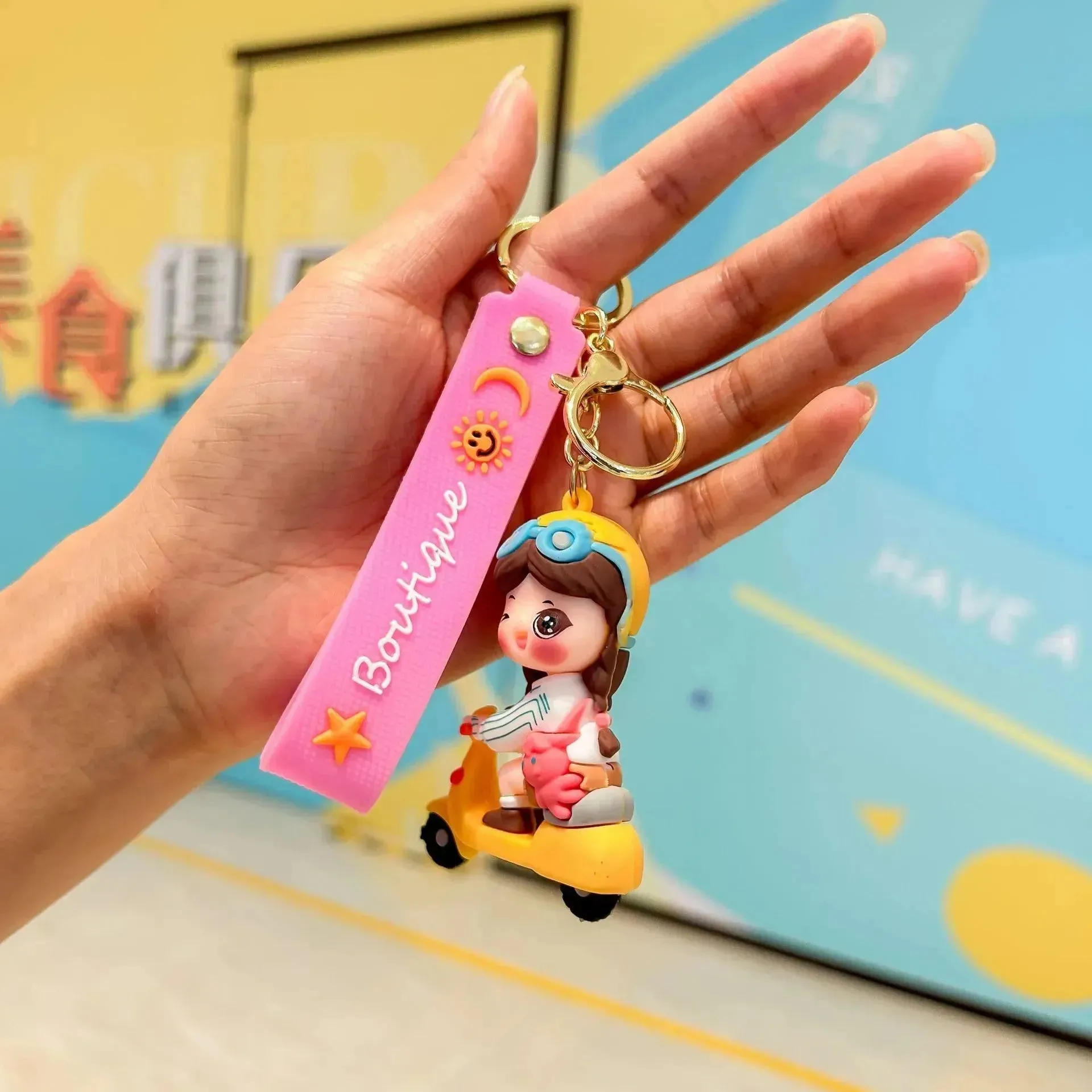 Scooter Couple 3D Keychain