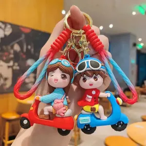 Scooter Couple 3D Keychain