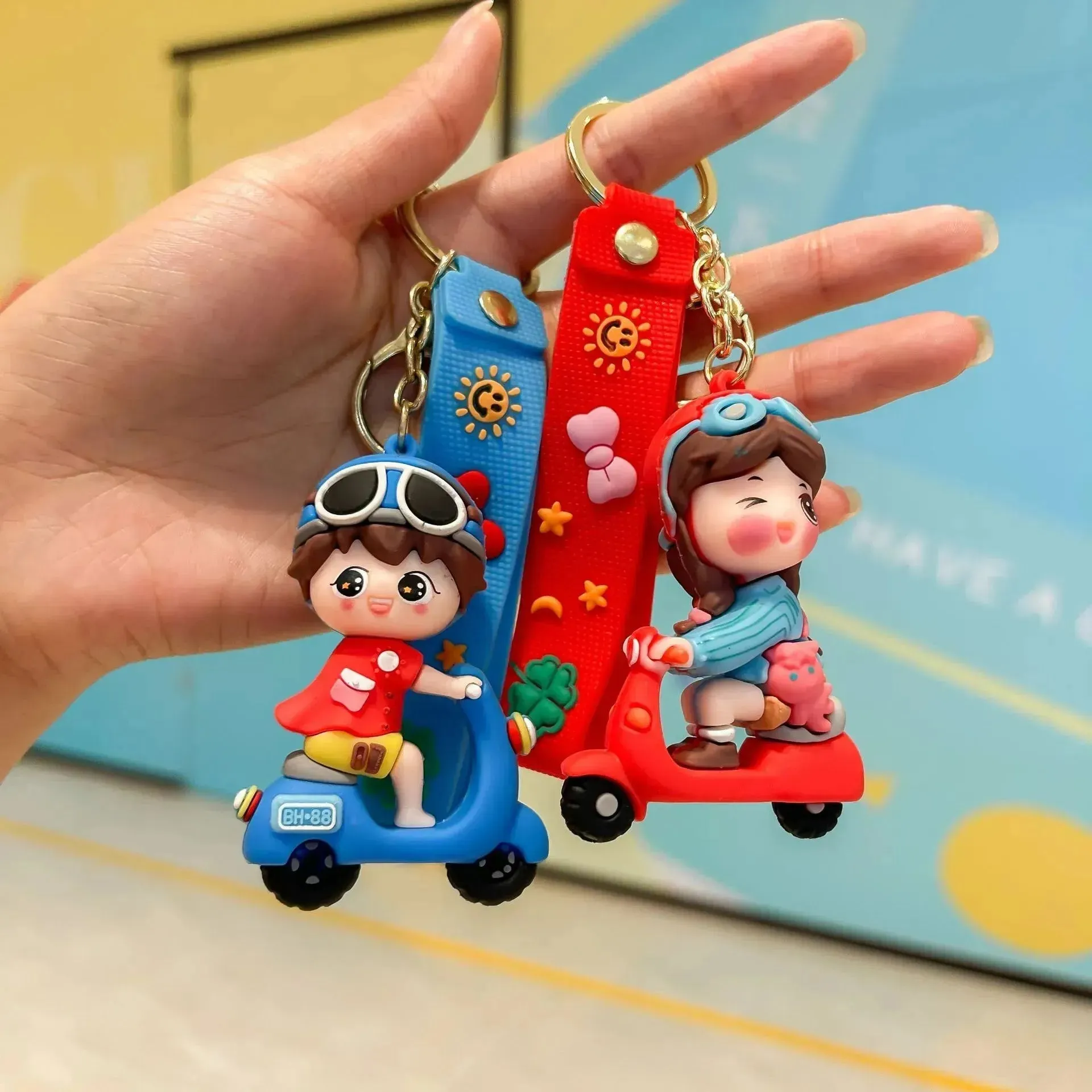 Scooter Couple 3D Keychain