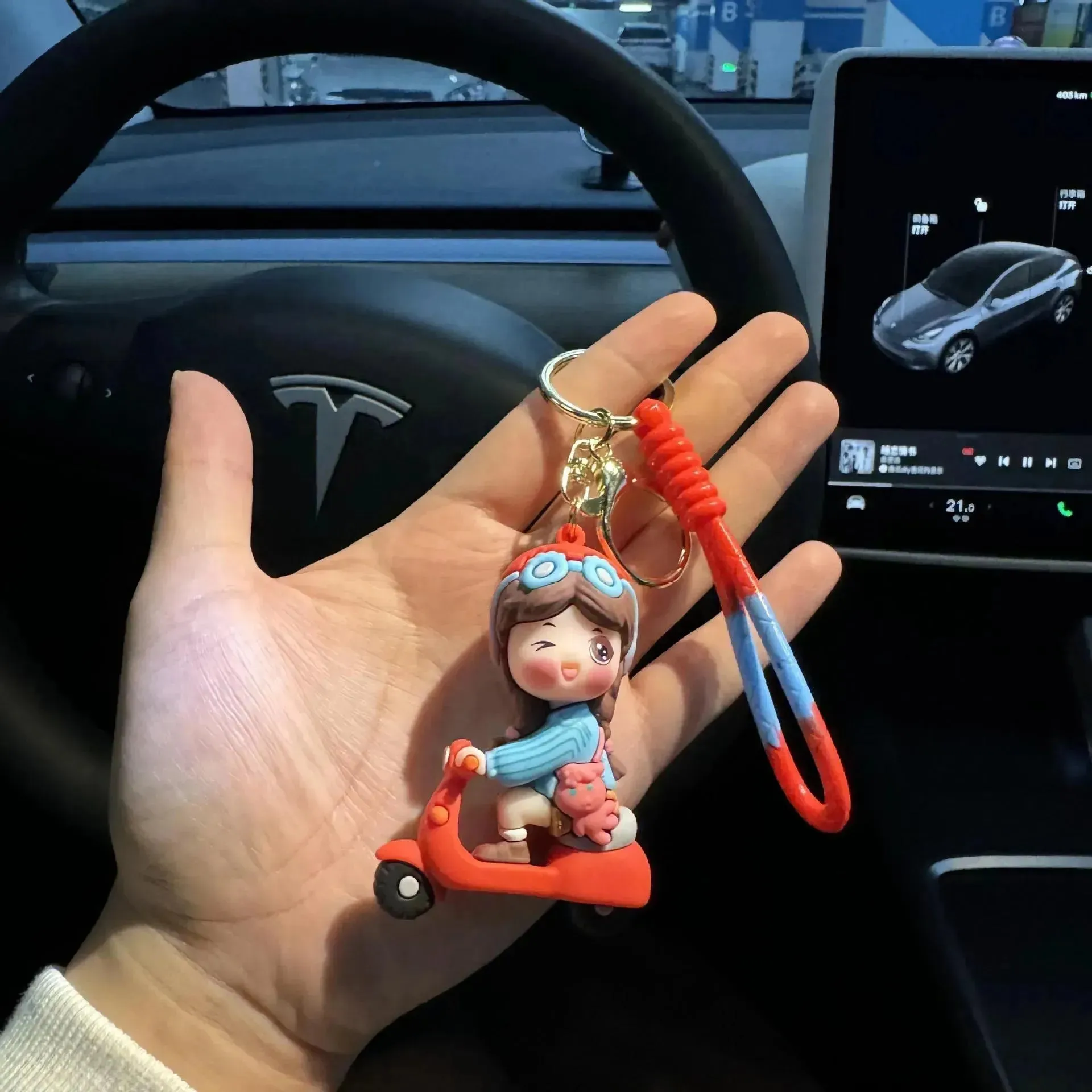 Scooter Couple 3D Keychain