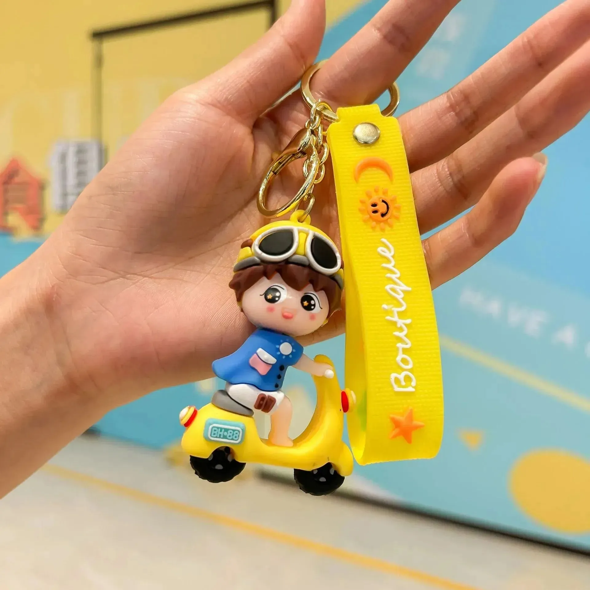 Scooter Couple 3D Keychain
