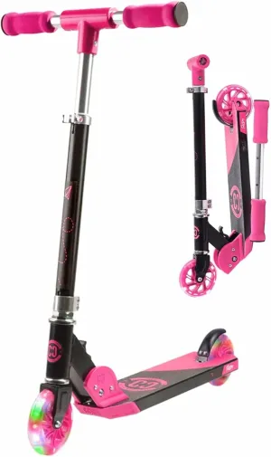 Scooter for Kids Ages 6-12 - CORE Foldy Kids Scooter, Kick Scooter, 2 Wheel Light-Up LED, Easy Folding Scooter, 3 Adjustable Height Handlebar, Pro Deck, Boys Scooter & Girls Scooter, 4 Colors