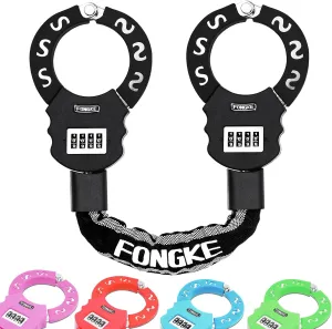 Scooter Lock, 4 Digit Combination Bike Locks, Bicycle Locks Heavy Duty 8mm Thick, Electric Scooter Lock Anti Theft, Chain Padlock Accessories for E Bike, Motorbikes, Motorcycle