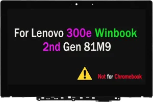Screen Replacement for Lenovo 300e Winbook 2nd Gen 81M9 LCD Touch Screen Display with Bezel Frame 11.6" HD 5D10T45069 (Not Work for 300e Winbook 1st Gen or Chromebook)