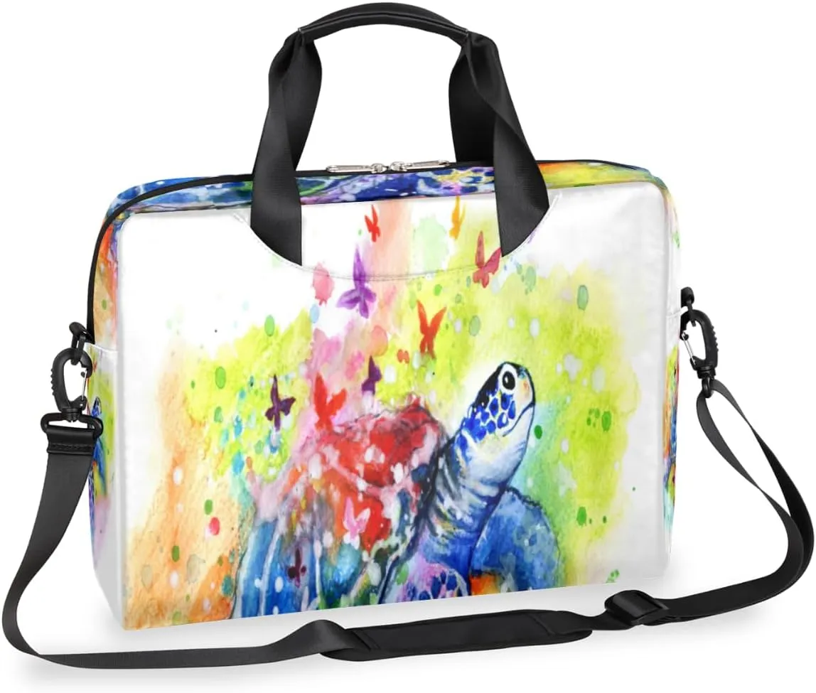Sea Turtle Painted Laptop Bag 16 Inch with Shoulder Straps & Handle Water-Resistant Durable Messenger Bag for Men Women Business Office Travel Gifts