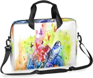 Sea Turtle Painted Laptop Bag 16 Inch with Shoulder Straps & Handle Water-Resistant Durable Messenger Bag for Men Women Business Office Travel Gifts