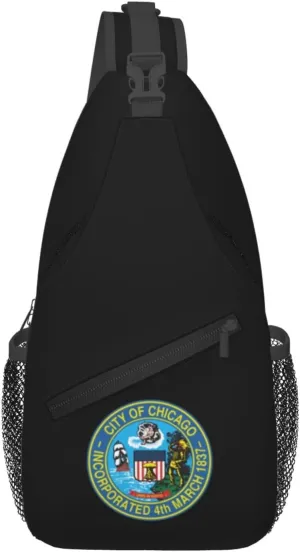 Seal Of Chicago, Illinois Crossbody Bags For Women Men Chest Backpack Gym Shoulder Bag Travel Outdoor Sports Casual Crossbody Bags