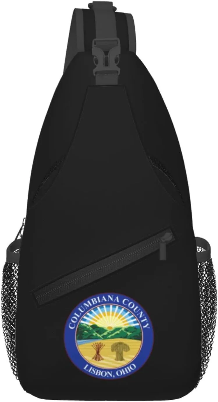 Seal Of Columbiana County (Ohio) Crossbody Bags For Women Men Chest Backpack Gym Shoulder Bag Travel Outdoor Sports Casual Crossbody Bags