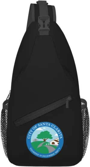 Seal Of Santa Clarita, California Crossbody Bags For Women Men Chest Backpack Gym Shoulder Bag Travel Outdoor Sports Casual Crossbody Bags