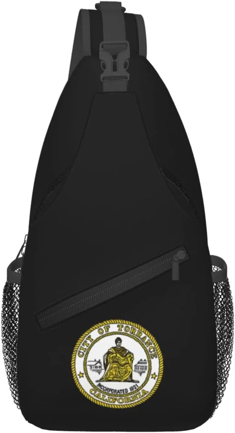 Seal Of Torrance, California Crossbody Bags For Women Men Chest Backpack Gym Shoulder Bag Travel Outdoor Sports Casual Crossbody Bags
