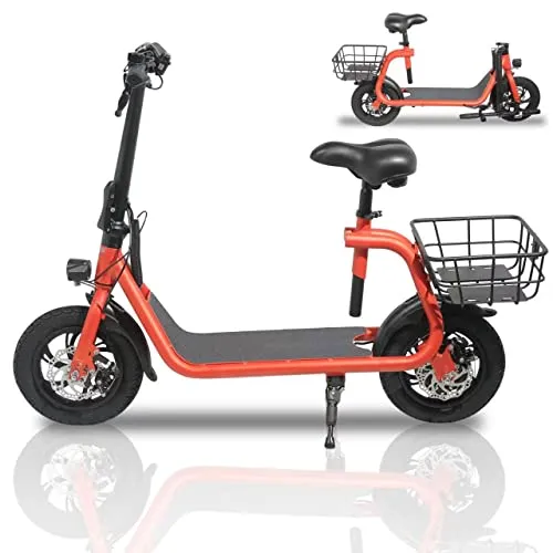 Sehomy 2 Wheel Electric Folding Scooter with Seat 450W, 20 Mile Range, 15.5 Mph