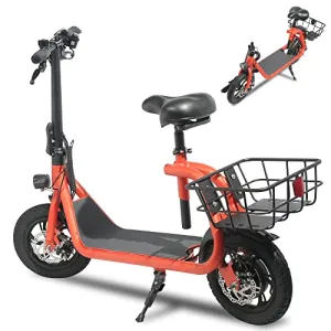 Sehomy 2 Wheel Electric Folding Scooter with Seat 450W, 20 Mile Range, 15.5 Mph