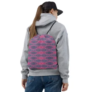 Shadows Gray On Pink Drawstring Bag