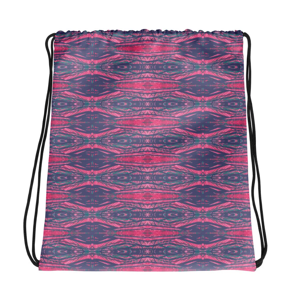 Shadows Gray On Pink Drawstring Bag