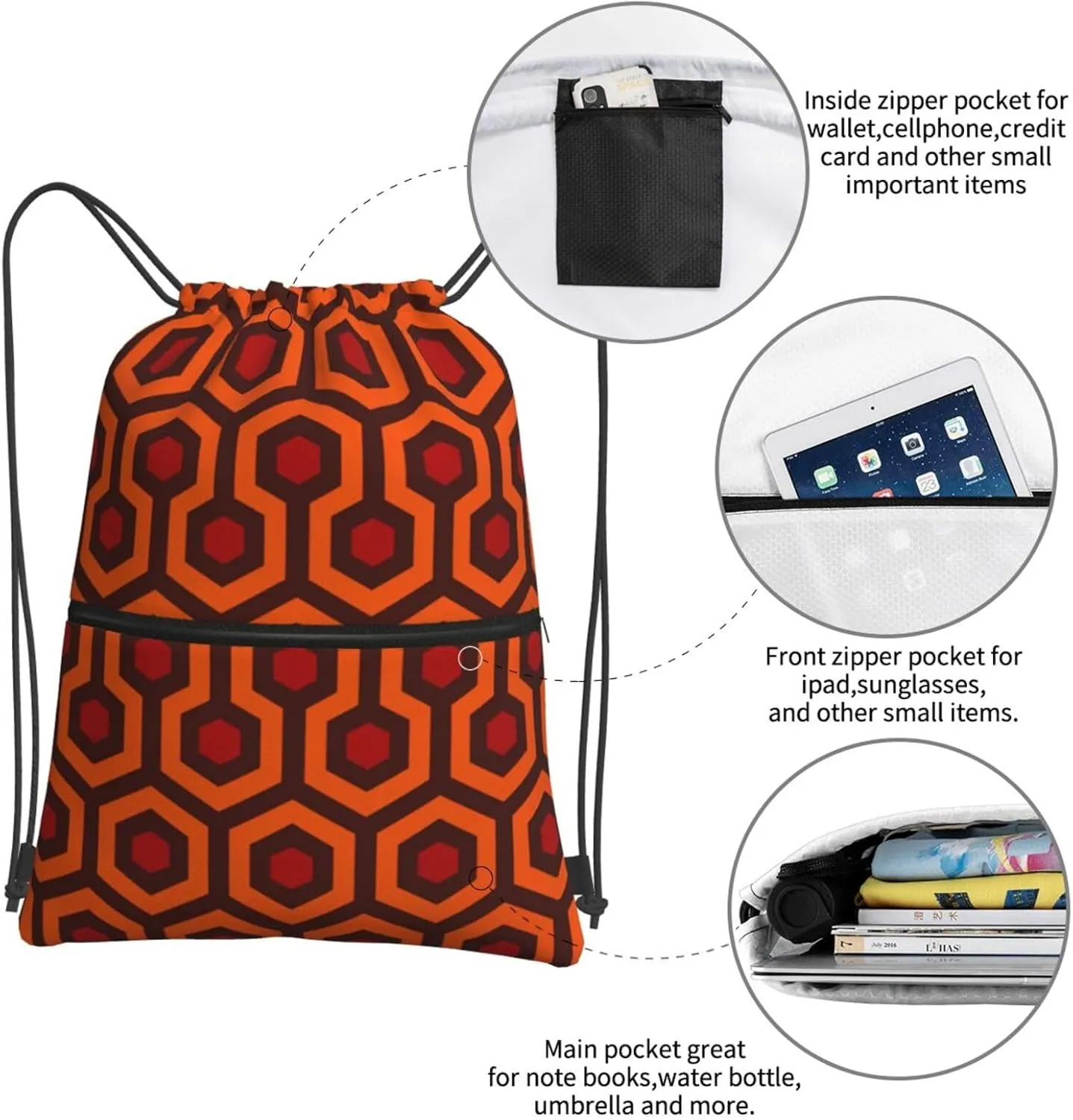 Shining Overlook Drawstring Gym Bag Sports String Backpack For Beach Picnic, Family Outing
