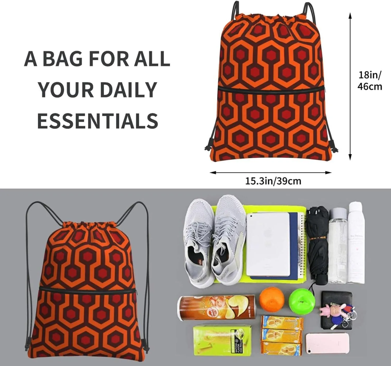 Shining Overlook Drawstring Gym Bag Sports String Backpack For Beach Picnic, Family Outing