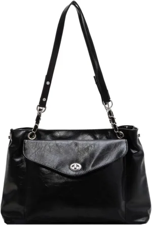 Shoulder Bag for Women PU Leather Tote Two Shoulder Straps Purse Chain Crossbody Bag Large Hobo Bag Fashion Handbag
