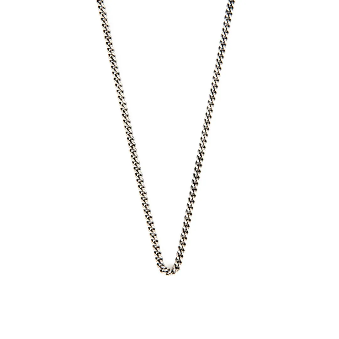 Silver Adjustable Oxidized Chain
