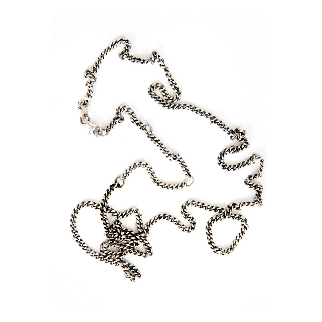 Silver Adjustable Oxidized Chain