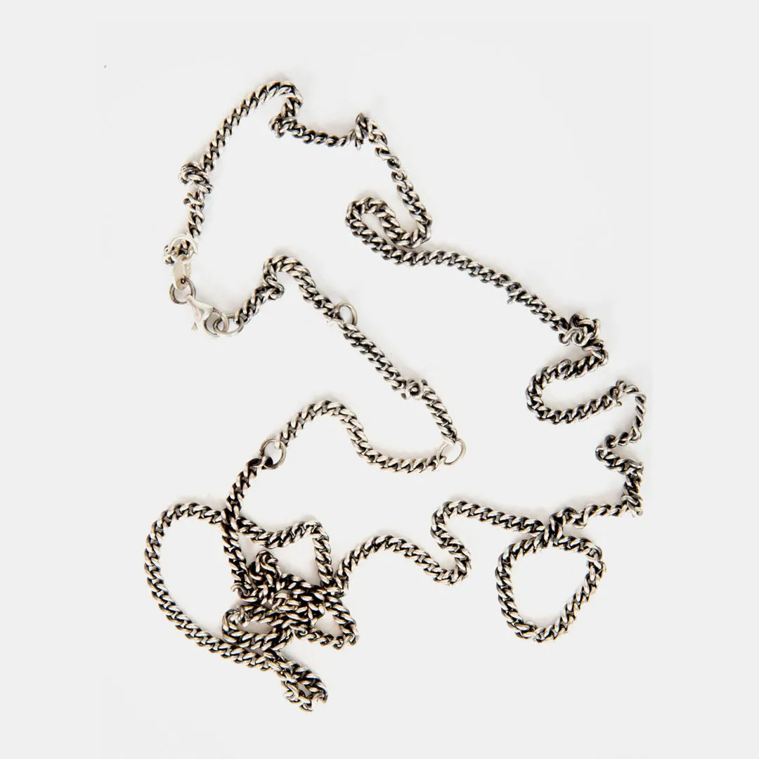 Silver Adjustable Oxidized Chain
