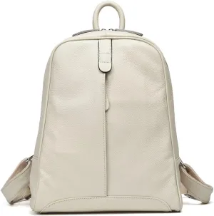 Simple Genuine Leather Backpack Women Laptop Casual Knapsack Ladies Travel Bag