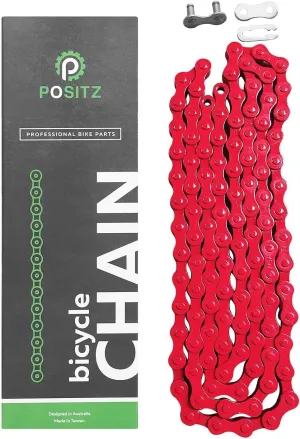 Single Speed Bicycle Color Chain for Fixie, City, Urban, Crusier and BMX Bikes (Red)