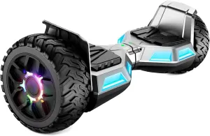 SISIGAD 8.5 inch All Terrains Off Road Scooter, with Bluetooth Speakers and LED Lights
