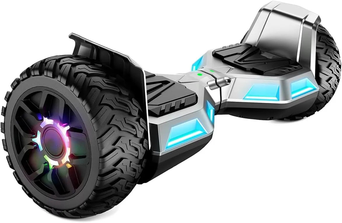 SISIGAD 8.5 inch All Terrains Off Road Scooter, with Bluetooth Speakers and LED Lights