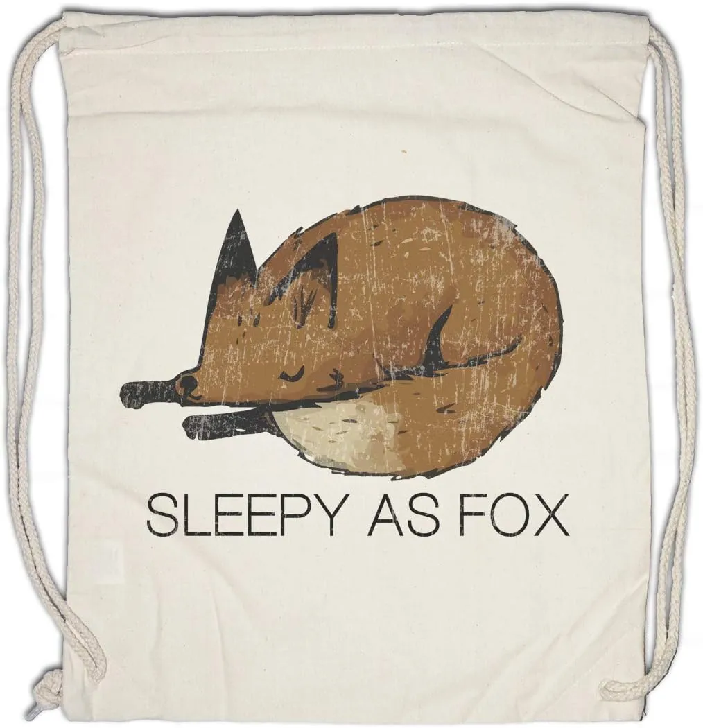 Sleepy As Fox Drawstring Bag Gym Sack