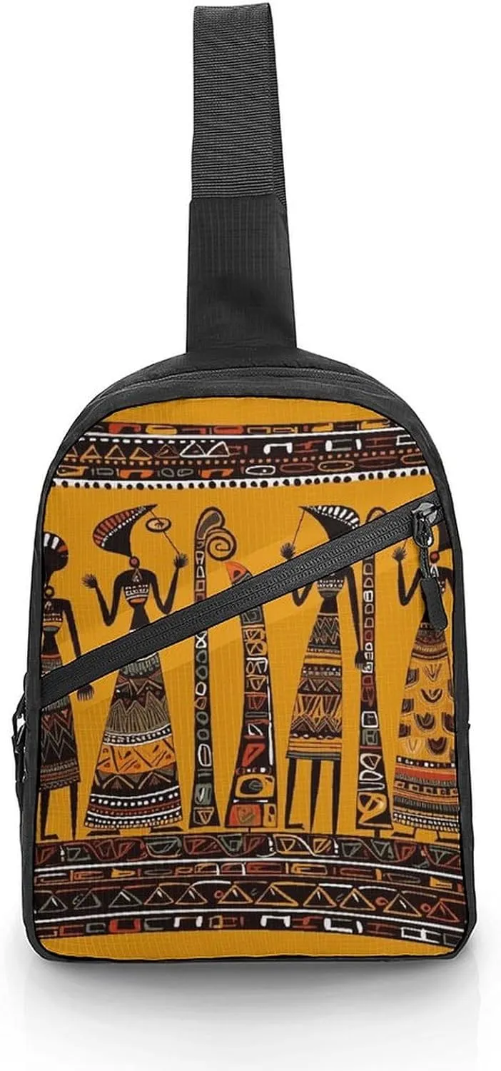 Sling Bag for Women Men Creative African Culture Crossbody Bag Casual Daypack Backpack Shoulder Chest Bag Fashion Waist Pack Water Resistant Fanny Pack Crossbody Shoulder Bag